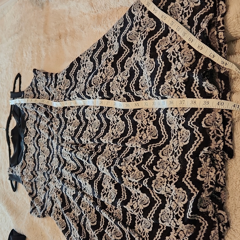 Torrid Sz 14 Preowned Black And White Lace Skater Brunch Summer Cocktail Dress - Picture 11 of 12